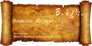 Bombicz Édua névjegykártya